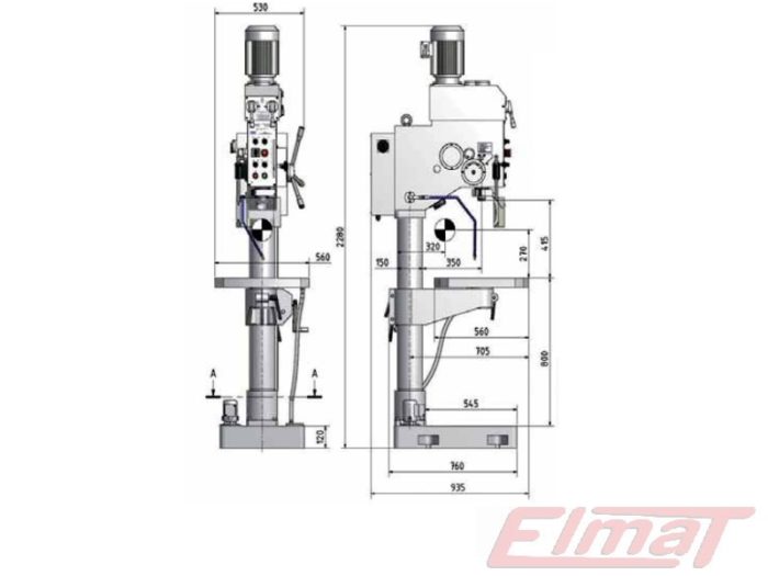 Wiertarka kolumnowa z funkcją gwintowania OPTIdrill B 40 GSP 3034403 elmat lublin